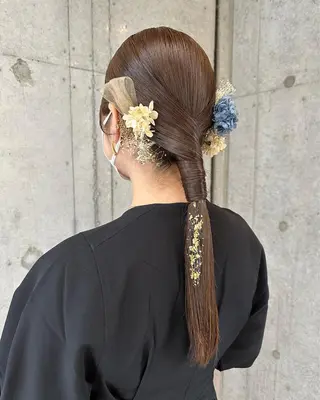 ロング ヘアアレンジ 女性に人気♪ はやしほのかのヘアスタイル