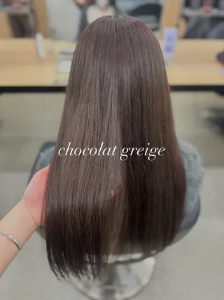 ロング カラー YUKA🤍ベージュ /ミルクティーのヘアスタイル