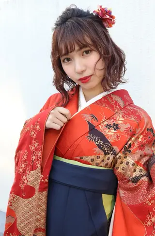 ミディアム カラー パーマ ヘアアレンジ メンズ キッズ ネイル マツエク・マツパ みうら さやかのヘアスタイル