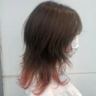 ロング カラー カトウ ユウカのヘアスタイル