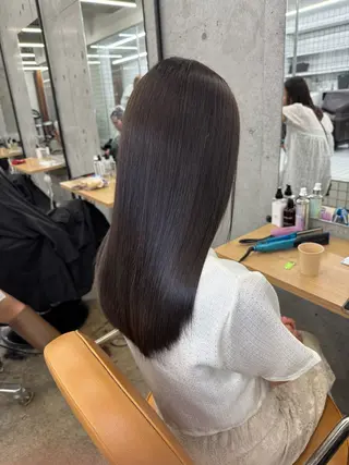 ロング 髪質改善×縮毛矯正× 艶カラー　吉原和磨のヘアスタイル