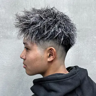 カラー パーマ メンズ 韓国ヘア/メンズ/ タケウチタイガのヘアスタイル