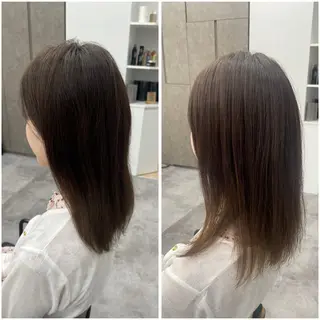 ミディアム パーマ 🫧コウノミナ /縮毛矯正🫧のヘアスタイル