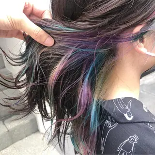 セミロング カラー 原宿サロン代表 デザインカラー伊藤卓のヘアスタイル