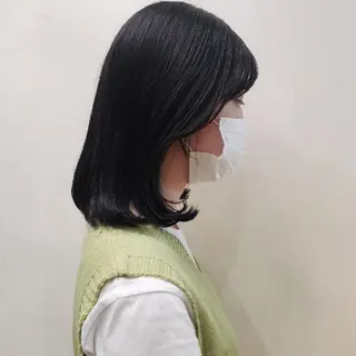 ミディアム カラー 韓国レイヤー　 suzuのヘアスタイル