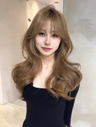 ロング カラー 韓国×ワンホン 艶カラー/ハヅキ🎀のヘアスタイル