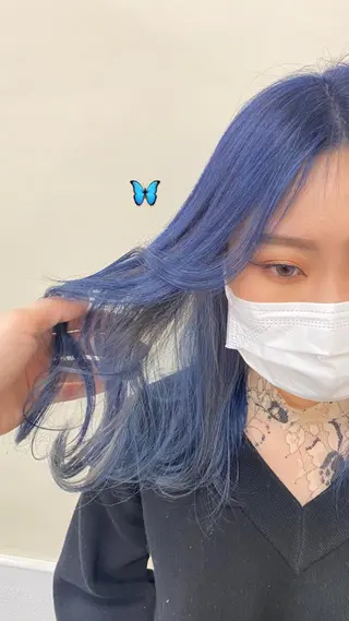 カラー エクステ ハイトーン 💭黒崎ハルカのヘアスタイル