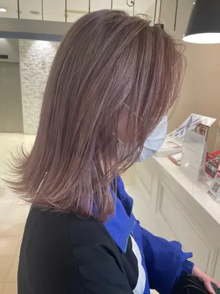 ミディアム ✨艶髪／透明感カラー ミユ💜のヘアスタイル