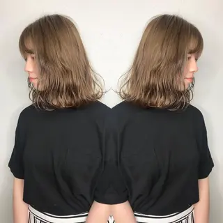 ミディアム カラー 竹内啓太 ボブのヘアスタイル