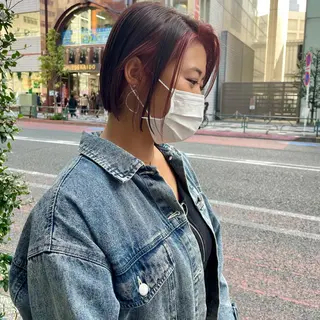 ショート カラー レイヤーパーマ＊ 顔まわり似合わせのヘアスタイル