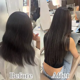 ロング カラー ヘアアレンジ メンズ シールエクステ🎀 羽エクステ🌙しぇるのヘアスタイル