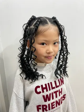 ショート ヘアアレンジ キッズ Lehua   (レフア)所属・MEI/ブレイズ/ コーンロウ/茅ヶ崎のヘアスタイル