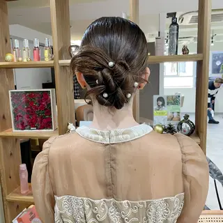 セミロング ヘアアレンジ 韓国風パーマ/ヘア セット/店長みづきのヘアスタイル