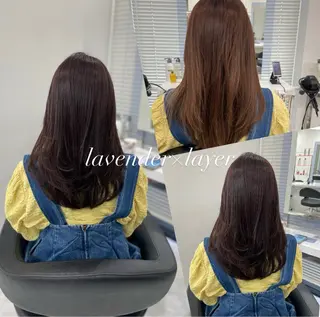 セミロング カラー ヘアアレンジ Ella所属・nana【艶髪】/ レイヤー/縮毛矯正のヘアスタイル