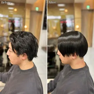 ミディアム パーマ メンズ 🔮メンズ縮毛矯正 毛流れパーマ💎竹永のヘアスタイル