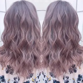 セミロング カラー シールエクステ🎀 ハイトーン特化🎀のヘアスタイル