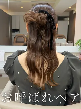 ロング ヘアアレンジ 韓国風パーマ/ヘア セット/店長みづきのヘアスタイル