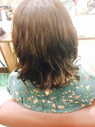 ミディアム カラー パーマ Lagom なかだのヘアスタイル