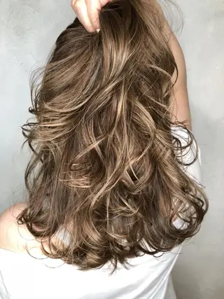 セミロング パーマ カラー 【N°deseo】 吉祥寺のヘアスタイル