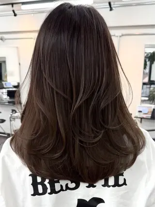 セミロング カラー Amaretto かなのヘアスタイル