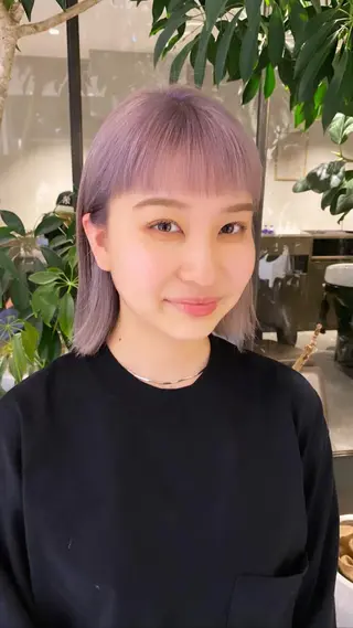 ミディアム パーマ ネイル Hair & make Lamp所属・梅田のブリーチ特化 美容師KAI🥰のヘアスタイル