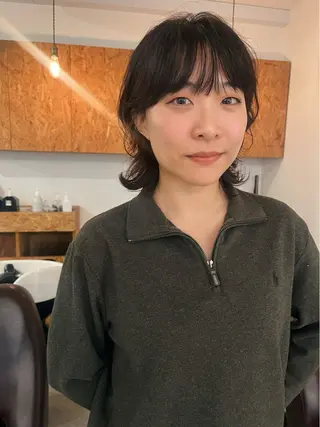 ミディアム 暖色/パーマ 🌼クニトウメイのヘアスタイル