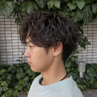 パーマ メンズ 山本 陸央のヘアスタイル