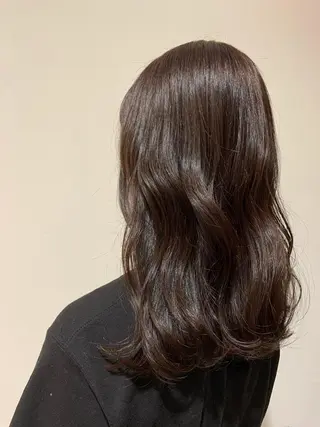 セミロング カラー 西崎 満里奈のヘアスタイル