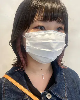 ミディアム カラー デザインカラー/パー マ🦖外岡咲希🦖のヘアスタイル
