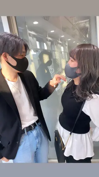 セミロング カラー メンズ ウルフカット／吉村 桃子のヘアスタイル