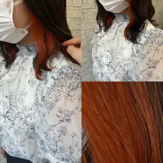 セミロング カラー エクステ＆艶カラー 🎀YURINA🎀のヘアスタイル