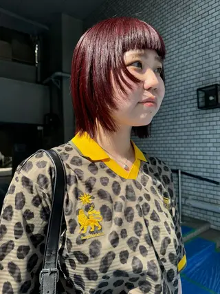 カラー ブリーチカラー🎀 韓国風/寺門美優のヘアスタイル