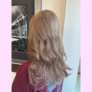 ロング カラー 岐阜グレージュカラー 韓国ヘアLinaのヘアスタイル