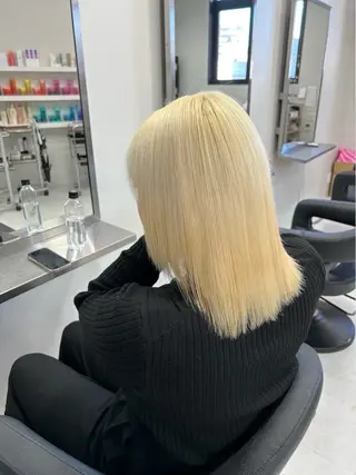 セミロング カラー Beleza 渋谷所属・Kazusa/渋谷/ エクステ/ハイトーンのヘアスタイル