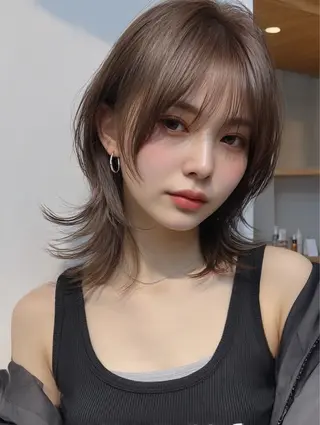 ミディアム 守屋 歩夢のヘアスタイル