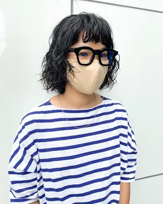 ショート カラー パーマ ヘアアレンジ メンズ キッズ ネイル マツエク・マツパ パーマスタイル🔅 sayacaのヘアスタイル