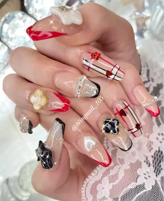 ネイル 23時まで❤︎韓国、 ワンホンネイルのネイルデザイン