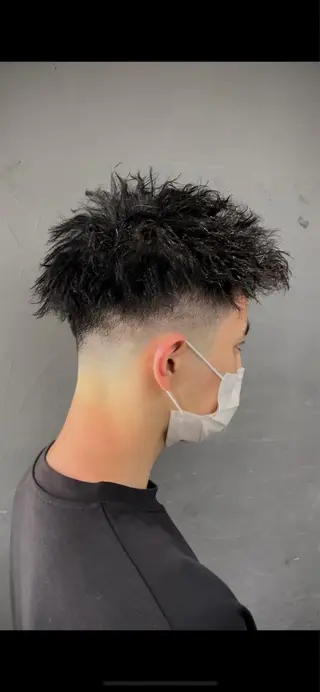 ショート パーマ メンズ アイブロウ 京都駅メンズカット/ パーマ/Keigoのヘアスタイル