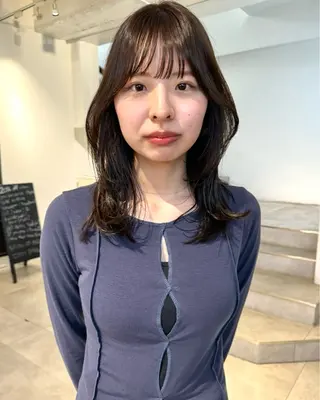 セミロング カラー 顔周りカット/透明感 カラー✂️MEIのヘアスタイル