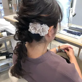 ロング ヘアアレンジ 似合わせ.ﾍｱｾｯﾄ 得意🌹井上美沙のヘアスタイル