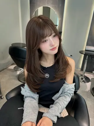 セミロング 銀座/顔周りレイヤー 🤍kanohoのヘアスタイル