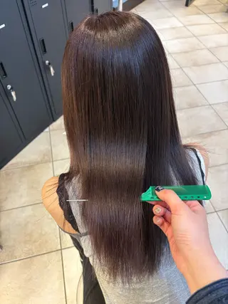 カラー うる艶&縮毛矯正 ⟡.·小林理菜⟡.·のヘアスタイル