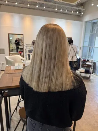 セミロング カラー ブリーチ無しダブル カラー特化/🫧中村のヘアスタイル