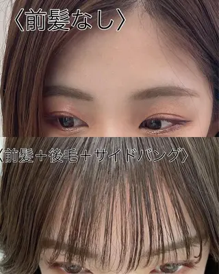 セミロング カラー COA GINZA 空也/前髪/顔まわりのヘアスタイル