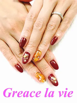 ロング カラー パーマ キッズ ネイル マツエク・マツパ Greace la vie所属・Greace  la vieのネイルデザイン