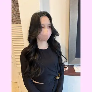 ロング 岐阜グレージュカラー 韓国ヘアLinaのヘアスタイル