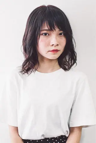 ミディアム パーマ 千葉 慎也のヘアスタイル