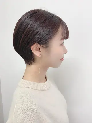 ショート カラー 色白に見える暗髪 梅田・増田のヘアスタイル