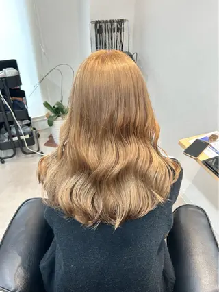 セミロング カラー 韓国ボブ/レイヤー/ ハイトーン/まなみのヘアスタイル