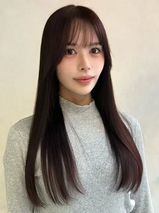 ロング カラー ヘアアレンジ 韓国ヘア×髪質 改善🇰🇷シオリのヘアスタイル